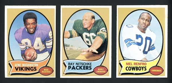 1970 Topps Football Group Of 20 Cards With Stars