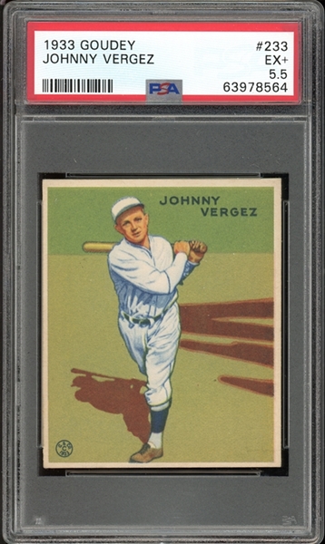 1933 Goudey #233 Johnny Vergez PSA 5.5 EX+
