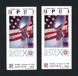 1976 Superbowl X Pair Of Two (2) Ticket Stubs
