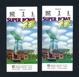 1978 Superbowl XII Pair Of Two (2) Ticket Stubs