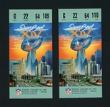 1980 Superbowl XIV Pair Of Two (2) Ticket Stubs