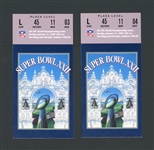 1988 Superbowl XXII Pair Of Two (2) Ticket Stubs
