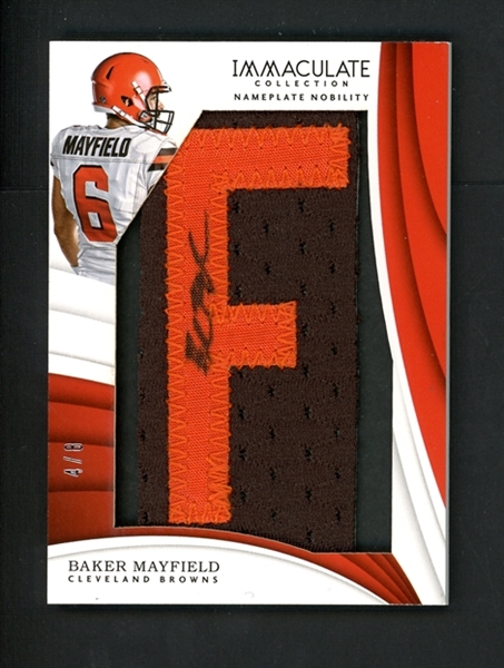 2018 Panini Immaculate Nameplate Nobility (4/8) #NP-10 Baker Mayfield 