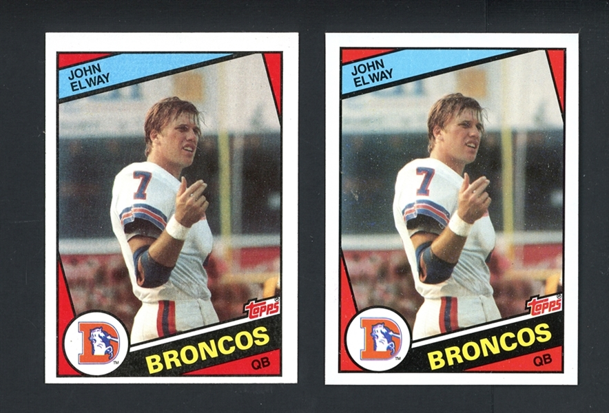 1984 Topps John Elway Rookie Lot Of Two (2)