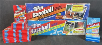 1992 and 1993 Topps Complete Factory Sets With Unopened Wax Packs