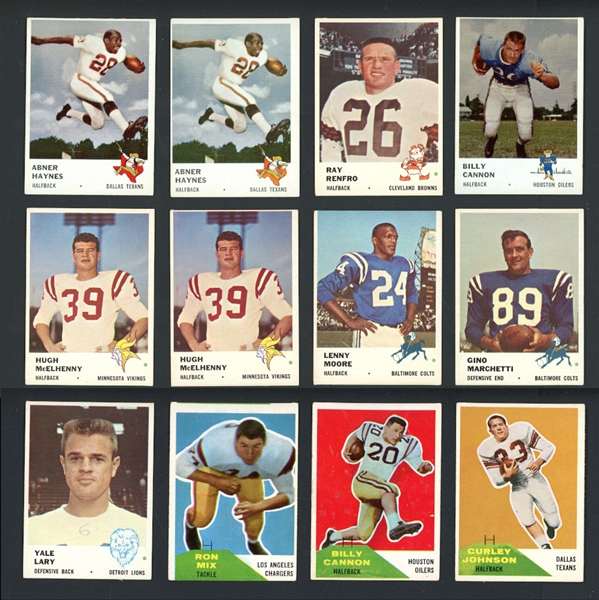 1960-61 Fleer Football Group Of Seventy-Three (73) Cards With HOFers & Stars 