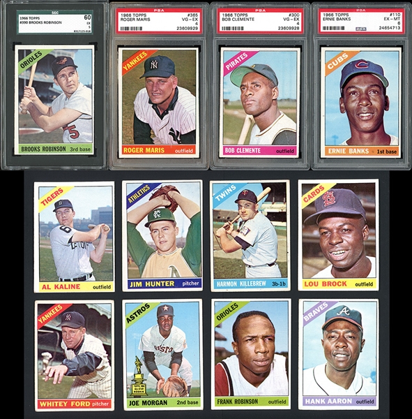 1966 Topps Partial Set (349/598) With Graded Cards