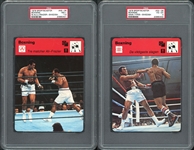 1979 Sportscaster Swedish #33-08 Boxing Main Types Group Of Two (2) PSA Graded