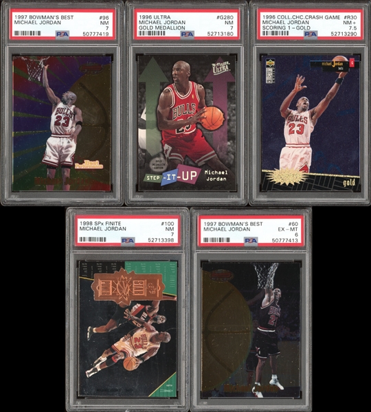 1996-98 Michael Jordan Group Of Five (5) All PSA Graded