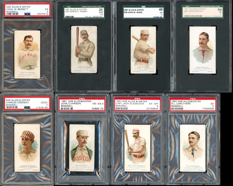 1887 N28 Allen & Ginter Complete Baseball Set Of Ten (10) All PSA/SGC Graded