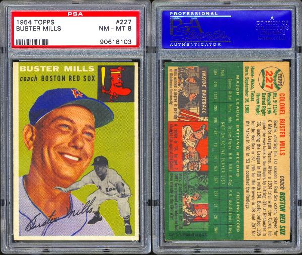 Lot Detail - 1954 Topps #227 Buster Mills PSA 8 NM-MT