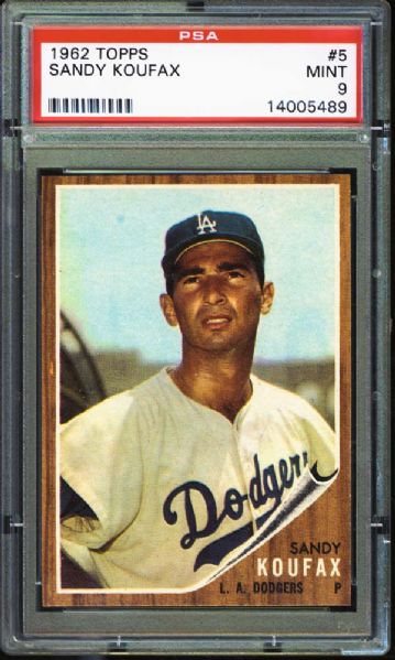 1962 Topps #5 Sandy Koufax PSA 9 MINT