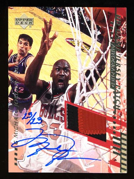 2001 Upper Deck Michael Jordan Autographed Game Jersey Patch #d 23/23