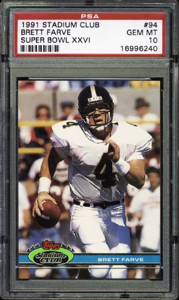 1991 Stadium Club Super Bowl XXVI #94 Brett Favre PSA 10 GEM MINT