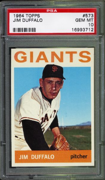 1964 Topps #573 Jim Duffalo PSA 10 GEM MINT