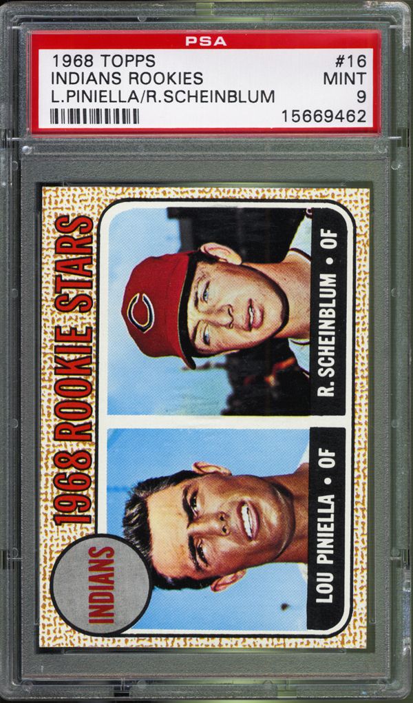 1968 Topps Rookie Stars Lou Piniella & R Scheinblum Card