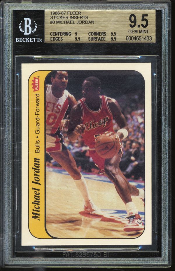 Lot Detail - 1986 Fleer Stickers #8 Michael Jordan BGS 9.5 GEM MINT