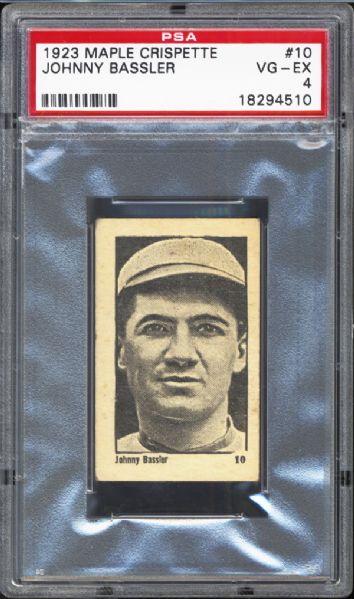 1923 Maple Crispette #10 Johnny Bassler PSA 4 VG/EX