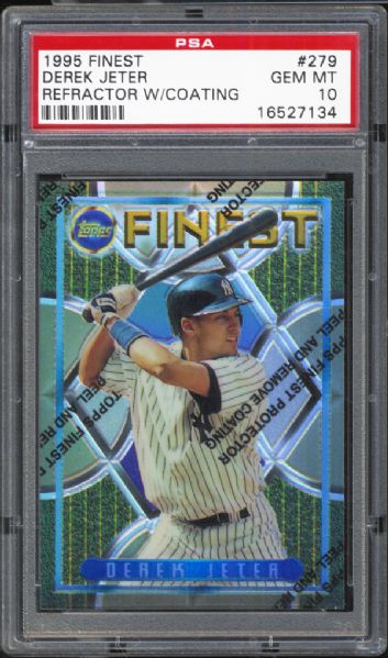 1995 Topps Finest #279 Derek Jeter Refractor PSA 10 GEM MINT