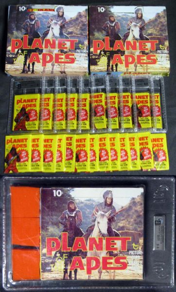 1975 Topps Planet of the Apes Group of 3 Full Wax Boxes Including 1 Full Graded Box and 1 With All Packs GAI Graded