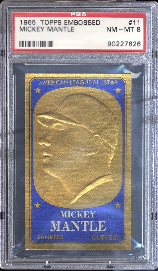 Lot Detail - 1965 Topps Embossed #11 Mickey Mantle PSA 8 NM/MT