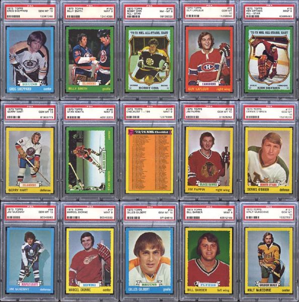 Lot Detail - 1973 Topps Hockey Complete Set Completely PSA Graded #2 On ...