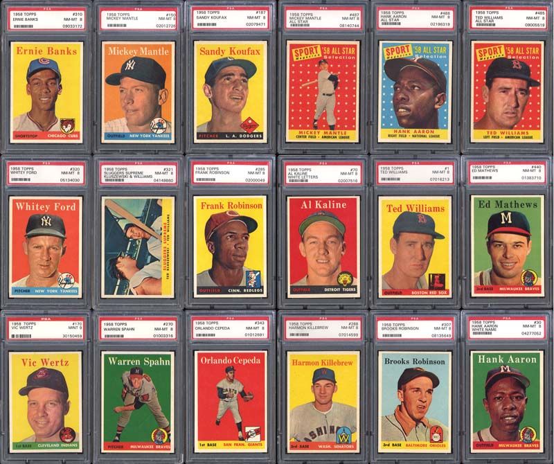 1958 Topps Baseball Complete Set (494) - Featuring (7) PSA-Graded