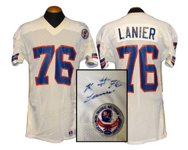 1984 Ken Lanier Denver Broncos Game-Used Autographed Road Jersey