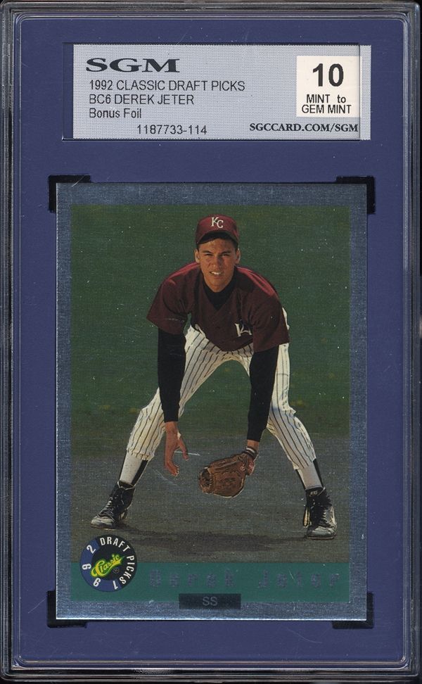 Lot Detail - 1992 Classic Draft Picks BC6 Derek Jeter Bonus Foil SGC/SGM 10