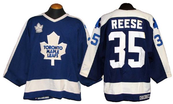 1990-91 Jeff Reese Toronto Maple Leafs Game-Used Jersey with H.E. Ballard Memorial Patch