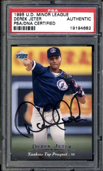 1995 Upper Deck Minor League Derek Jeter Signed Card PSA/DNA