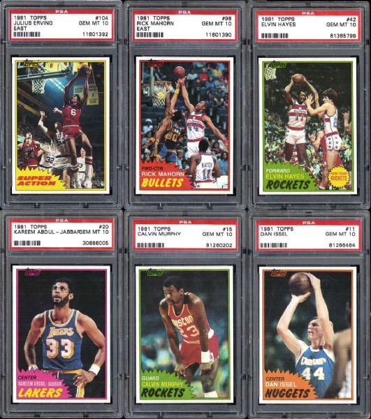 1981 Topps Basketball Group of (19) Different All PSA 10 GEM MINT