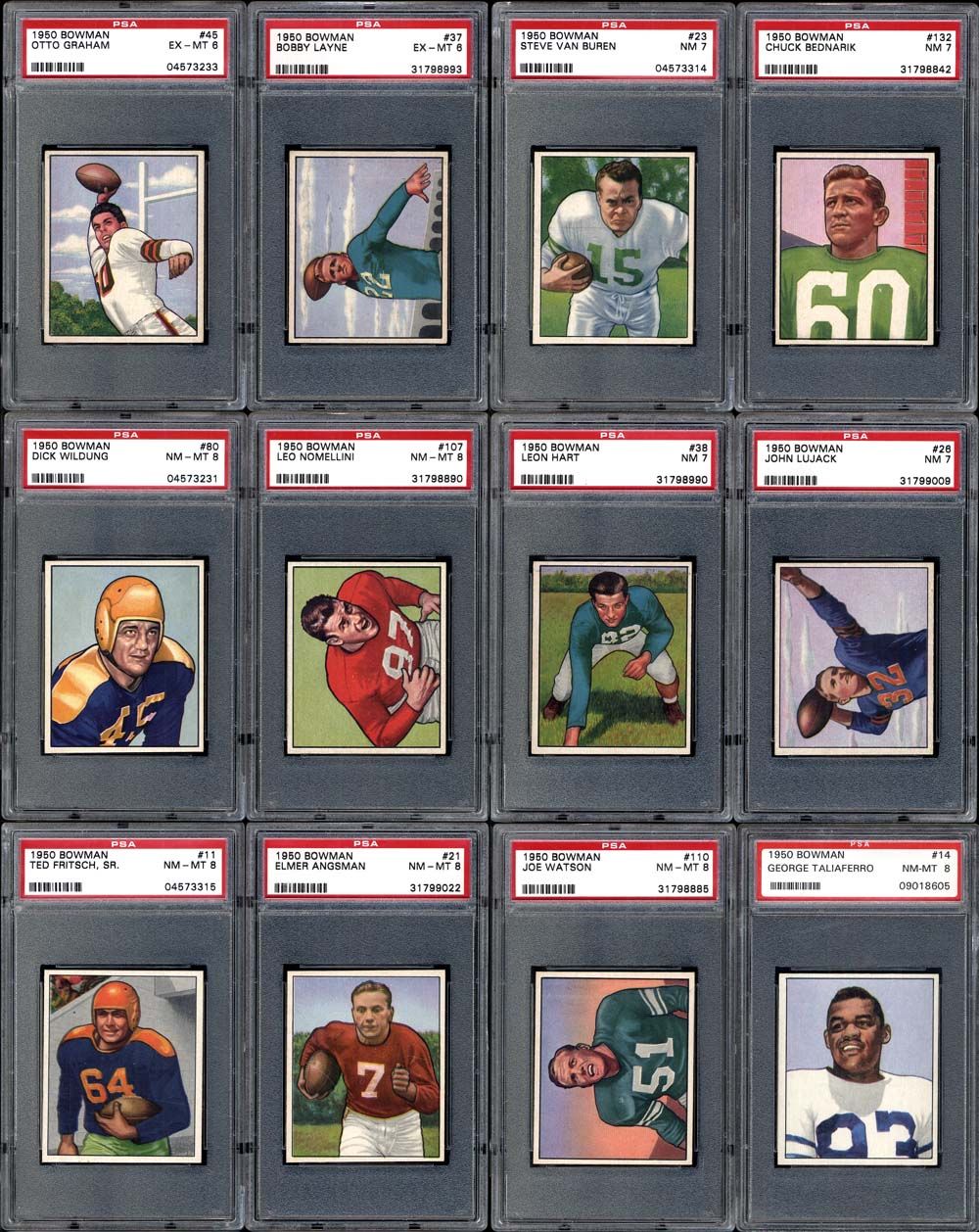 Lot Detail - 1950 Bowman Football Group Of 77 Cards All PSA Graded