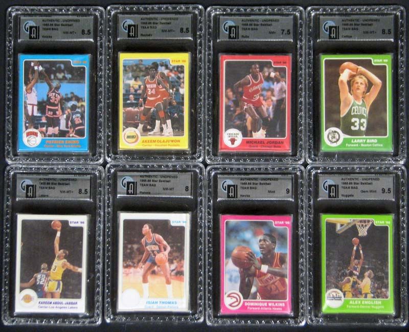 Lot Detail - 1985-86 Star Basketball Team Bag Complete Set All GAI Graded