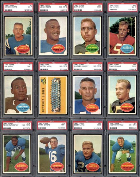 1960 Topps Football Complete Set Completely PSA Graded