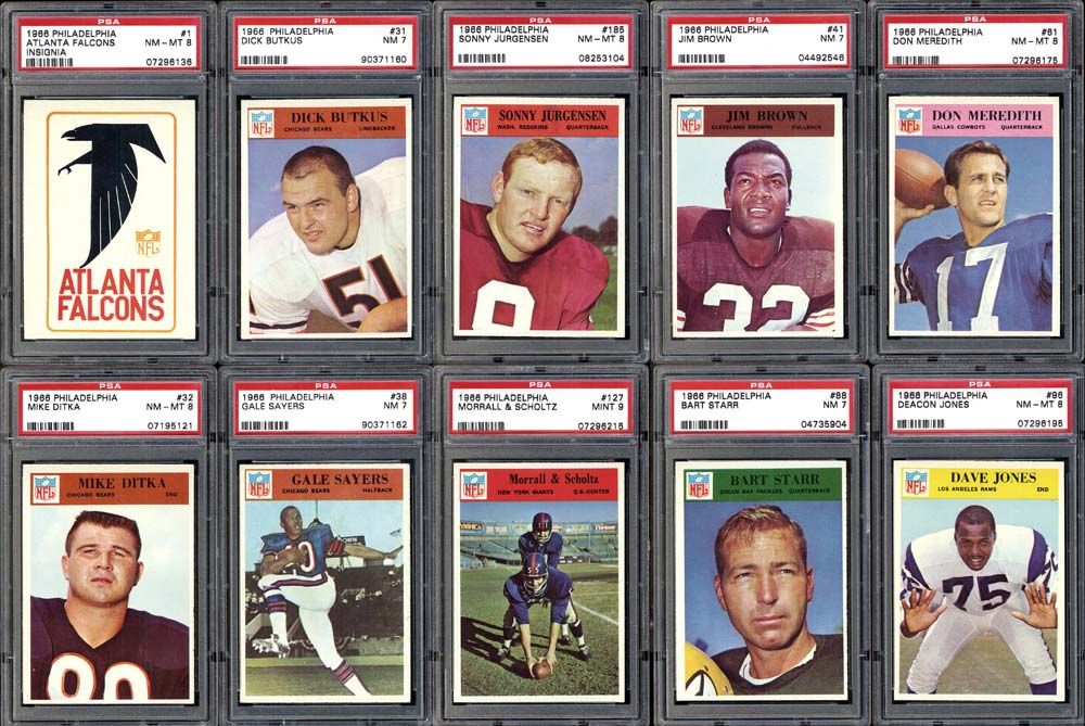 Lot Detail - 1966 Philadelphia Football Complete Set With Many PSA ...