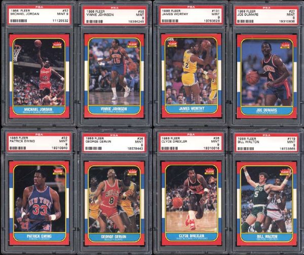 1986 Fleer Basketball Complete Set All PSA 9 MINT
