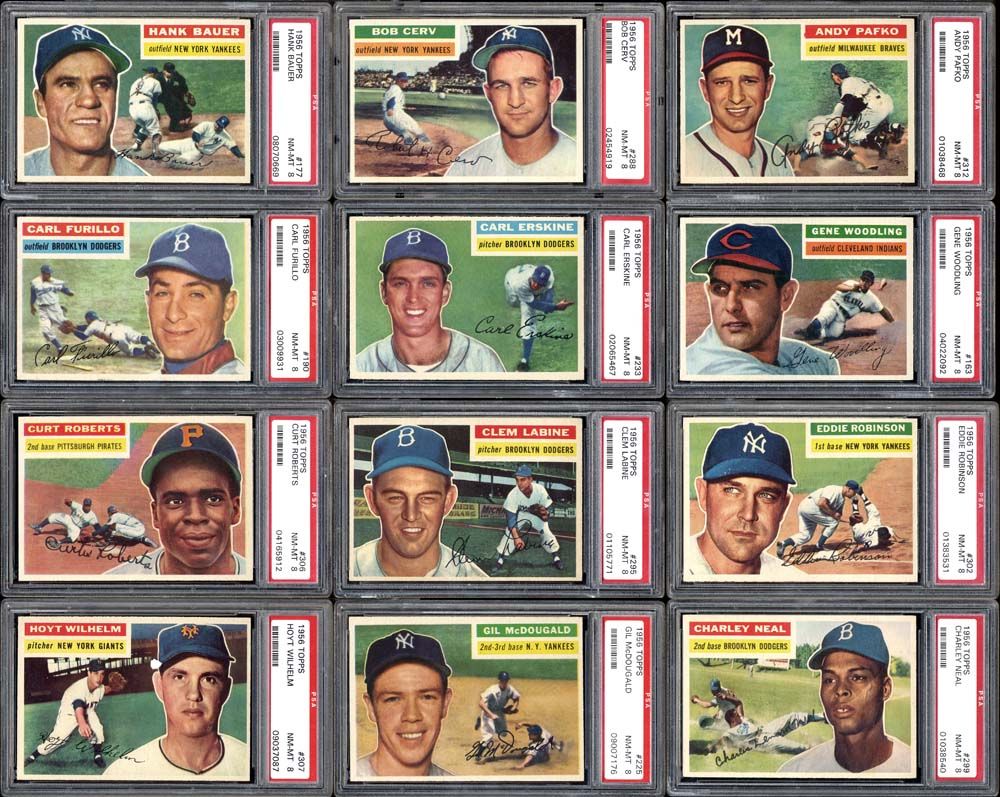 Lot Detail - 1956 Topps Baseball Group of 122 Cards Graded PSA 8 NM/MT