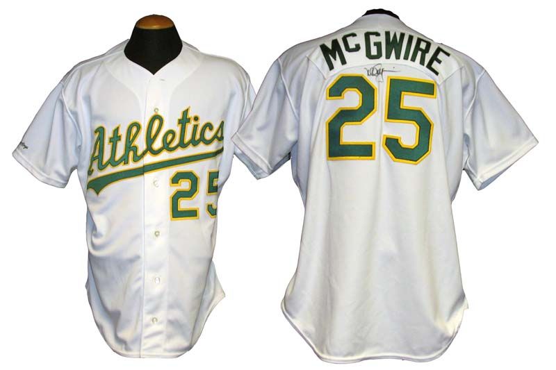 Lot Detail - 1990 Mark McGwire Oakland Athletics Game-Used and Signed Jersey  LOA JSA