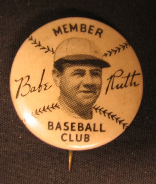 1934 Quaker Oats Babe Ruth Baseball Club Pin