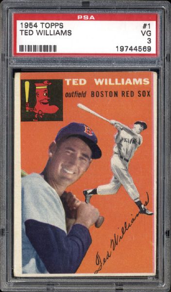 1954 Topps #1 Ted Williams PSA 3 VG