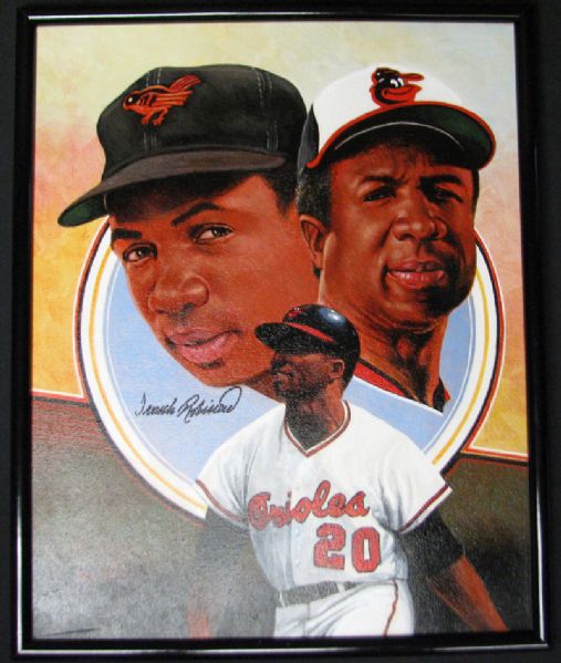 Frank Robinson Signed Leon Wolf 16x20 Original Oil Painting