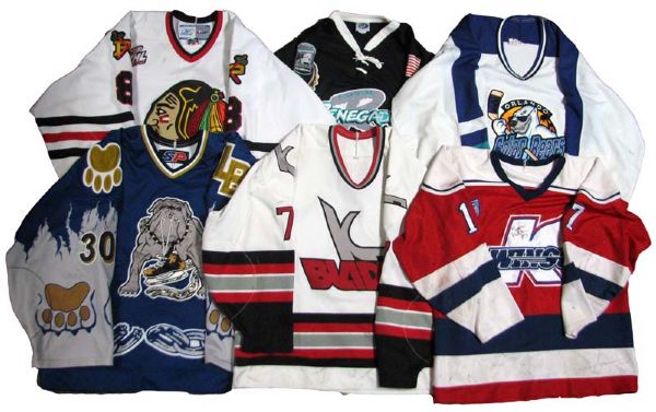 1990s-2000s Minor League Hockey Game-Used Jersey Group of (6)