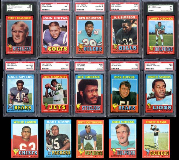 1971 Topps Football Complete Set with PSA/SGC Graded