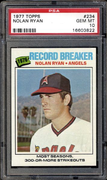 1977 Topps #234 Nolan Ryan PSA 10 GEM MINT