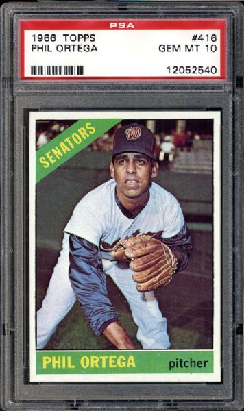 1966 Topps #416 Phil Ortega PSA 10 GEM MINT