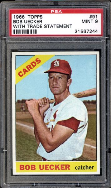 1966 Topps #91 Bob Uecker PSA 9 MINT