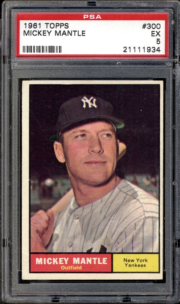 Lot Detail - 1961 Topps #300 Mickey Mantle PSA 5 EX