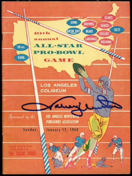 1960 NFL Pro Bowl Program Signed by Johnny Unitas