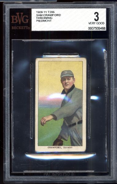 1909-11 T206 Sam Crawford "Throwing" BVG 3 VG